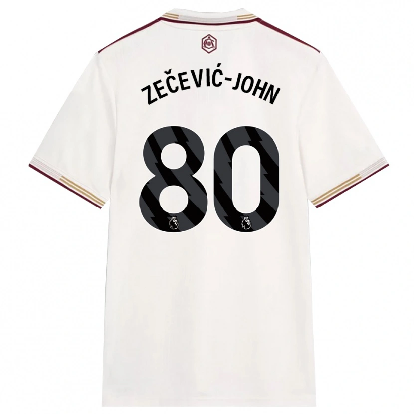 Danxen Barn Louis Zečević-John #80 Benvit Vinröd Tredjesatsen Matchtröjor 2025/26 Tröjor T-Tröja