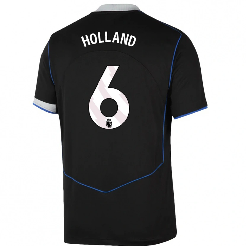 Danxen Barn Charlie Holland #6 Svart Blå Silver Tredjesatsen Matchtröjor 2025/26 Tröjor T-Tröja