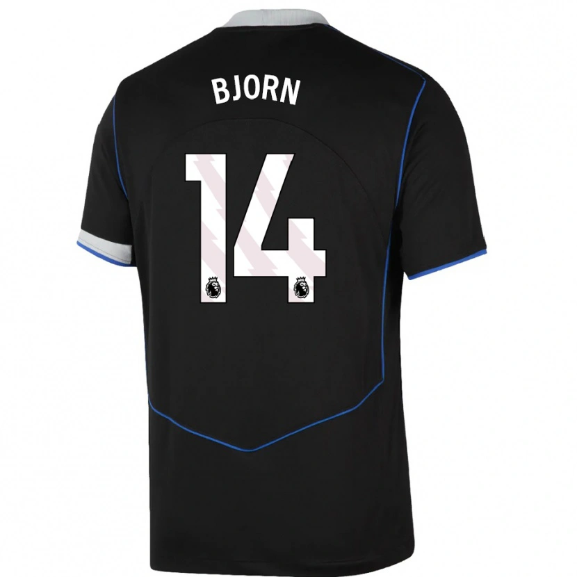Danxen Barn Nathalie Bjorn #14 Svart Blå Silver Tredjesatsen Matchtröjor 2025/26 Tröjor T-Tröja