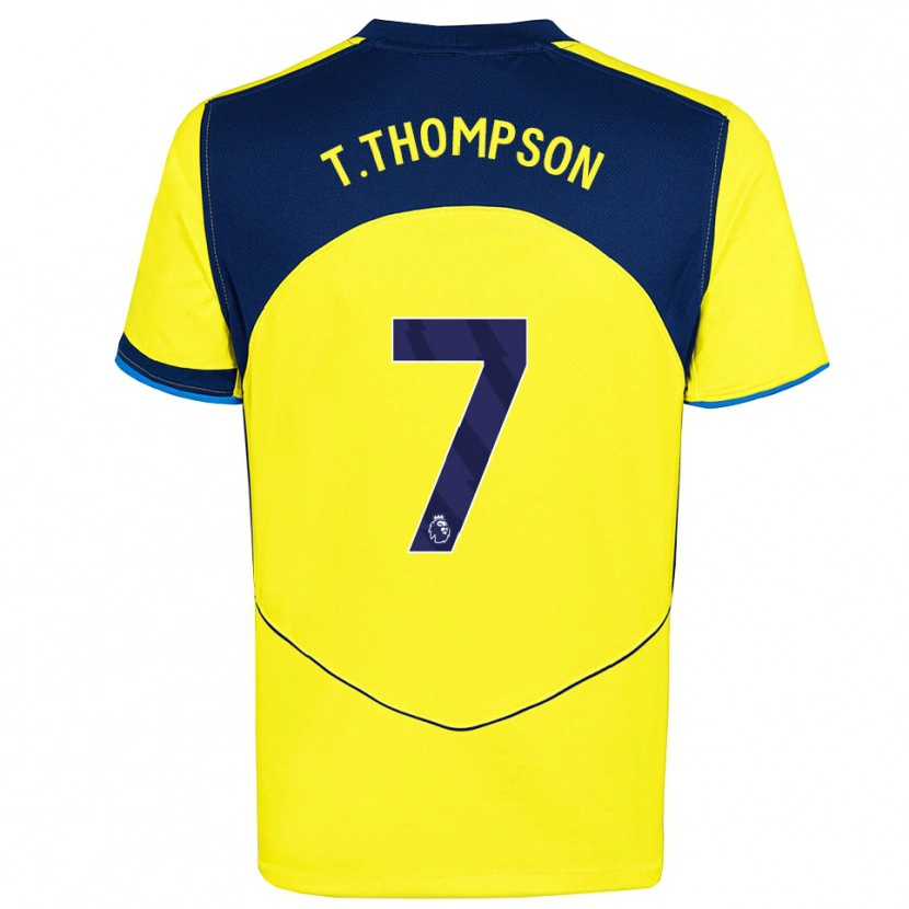 Danxen Barn Tynan Thompson #7 Gul Marinblå Tredjesatsen Matchtröjor 2025/26 Tröjor T-Tröja