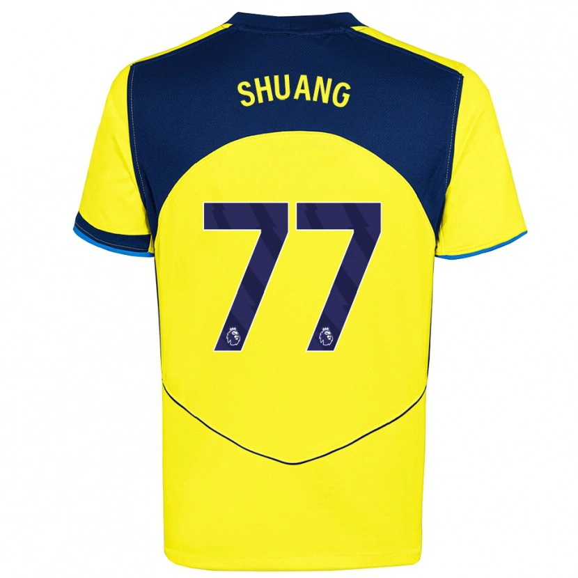 Danxen Barn Wang Shuang #77 Gul Marinblå Tredjesatsen Matchtröjor 2025/26 Tröjor T-Tröja