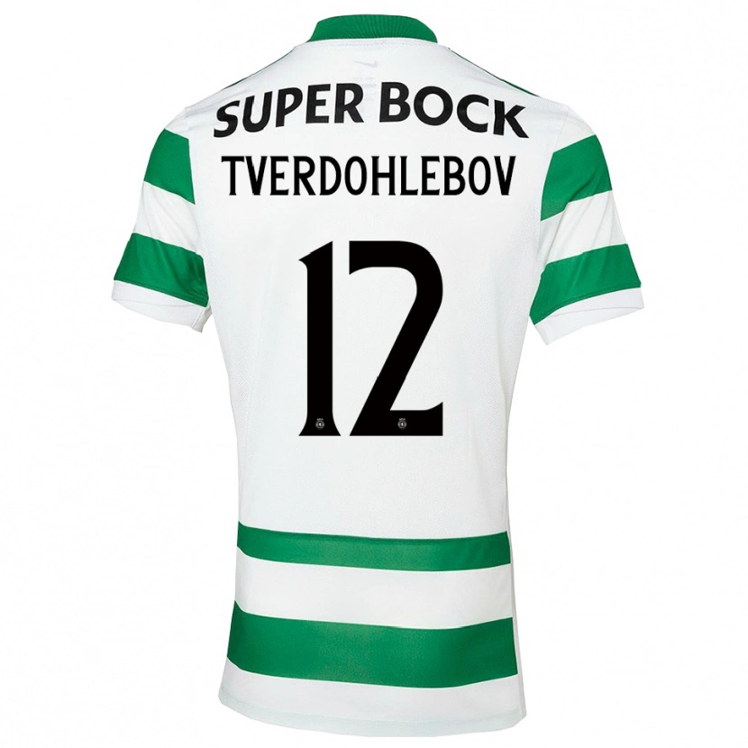 Danxen Män Alex Tverdohlebov #12 Grön Vit Hemmatröja Matchtröjor 2025/26 Tröjor T-Tröja