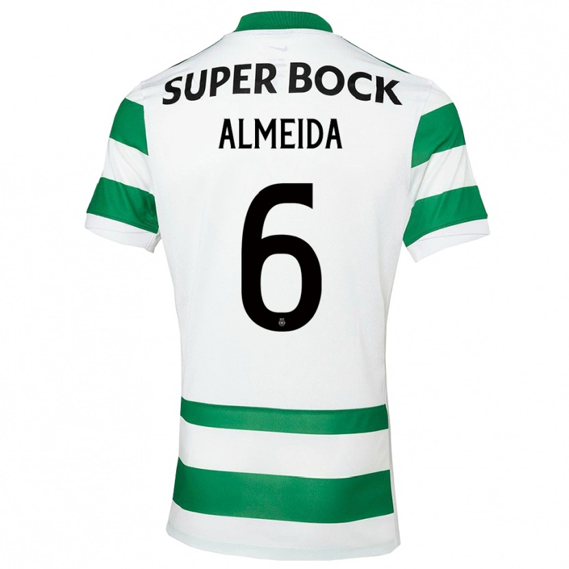 Danxen Män Martim Almeida #6 Grön Vit Hemmatröja Matchtröjor 2025/26 Tröjor T-Tröja