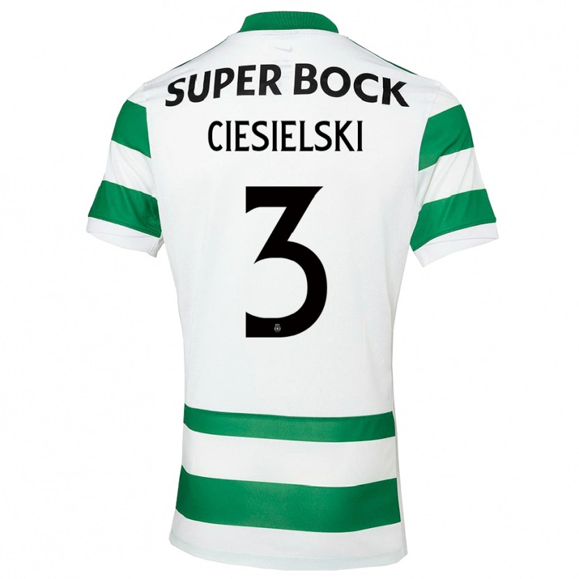 Danxen Män Daniel Ciesielski #3 Grön Vit Hemmatröja Matchtröjor 2025/26 Tröjor T-Tröja