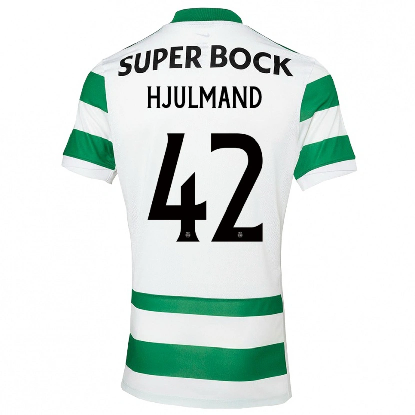 Danxen Män Morten Hjulmand #42 Grön Vit Hemmatröja Matchtröjor 2025/26 Tröjor T-Tröja