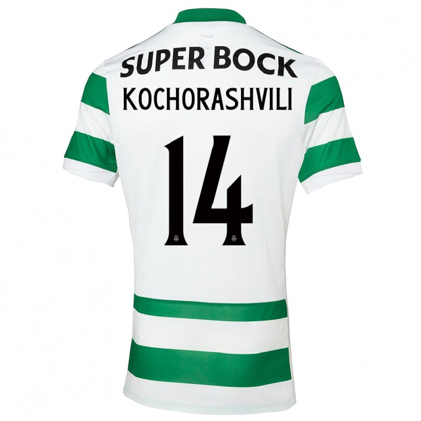 Danxen Män Giorgi Kochorashvili #14 Grön Vit Hemmatröja Matchtröjor 2025/26 Tröjor T-Tröja