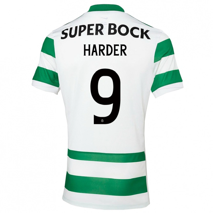 Danxen Män Conrad Harder #9 Grön Vit Hemmatröja Matchtröjor 2025/26 Tröjor T-Tröja