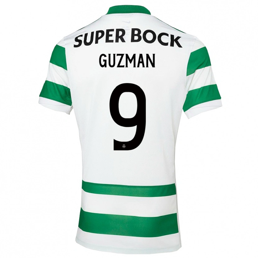 Danxen Män Víctor Guzmán #9 Grön Vit Hemmatröja Matchtröjor 2025/26 Tröjor T-Tröja