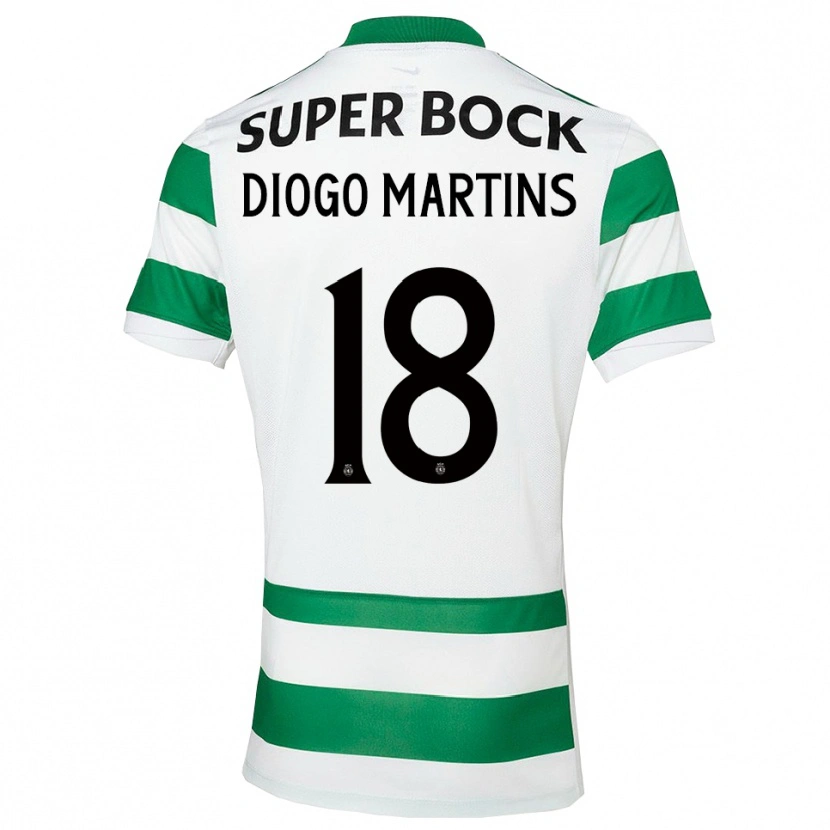 Danxen Män Diogo Martins #18 Grön Vit Hemmatröja Matchtröjor 2025/26 Tröjor T-Tröja
