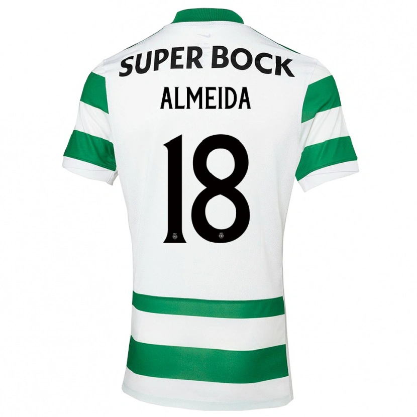 Danxen Män Miguel Almeida #18 Grön Vit Hemmatröja Matchtröjor 2025/26 Tröjor T-Tröja