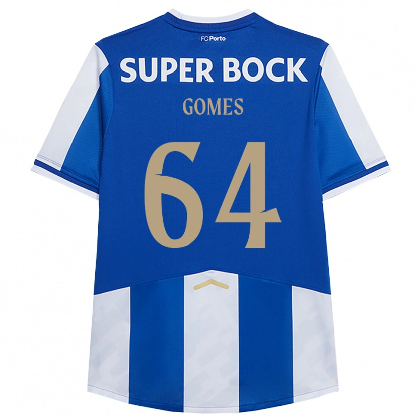 Danxen Män Luís Gomes #64 Blå Vit Hemmatröja Matchtröjor 2025/26 Tröjor T-Tröja
