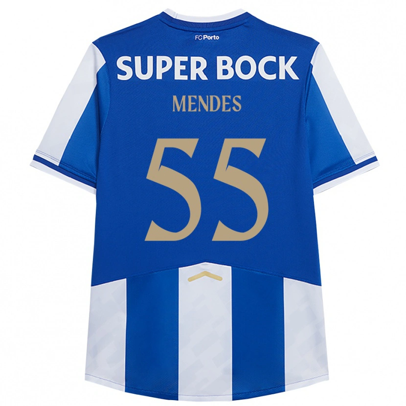 Danxen Män Joao Mendes #55 Blå Vit Hemmatröja Matchtröjor 2025/26 Tröjor T-Tröja