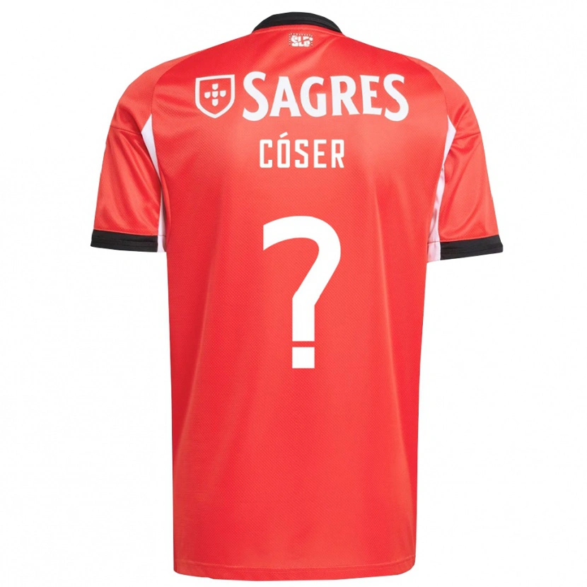 Danxen Män Tiago Cóser #0 Röd Vit Hemmatröja Matchtröjor 2025/26 Tröjor T-Tröja