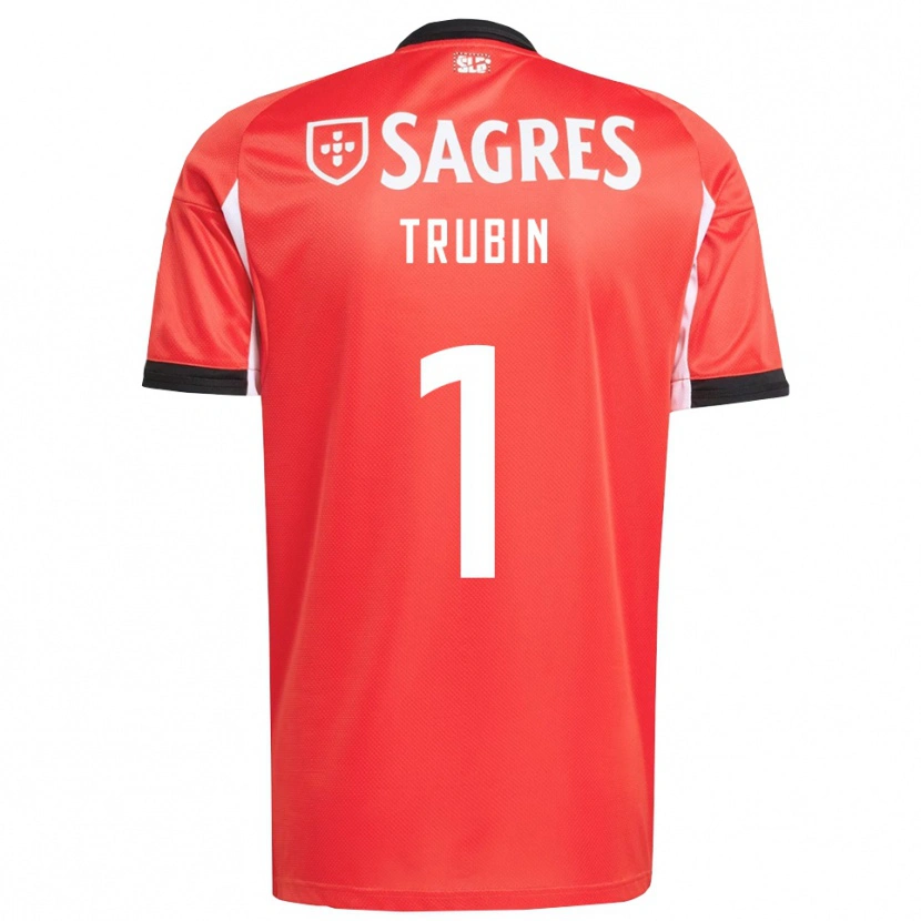 Danxen Män Anatoliy Trubin #1 Röd Vit Hemmatröja Matchtröjor 2025/26 Tröjor T-Tröja
