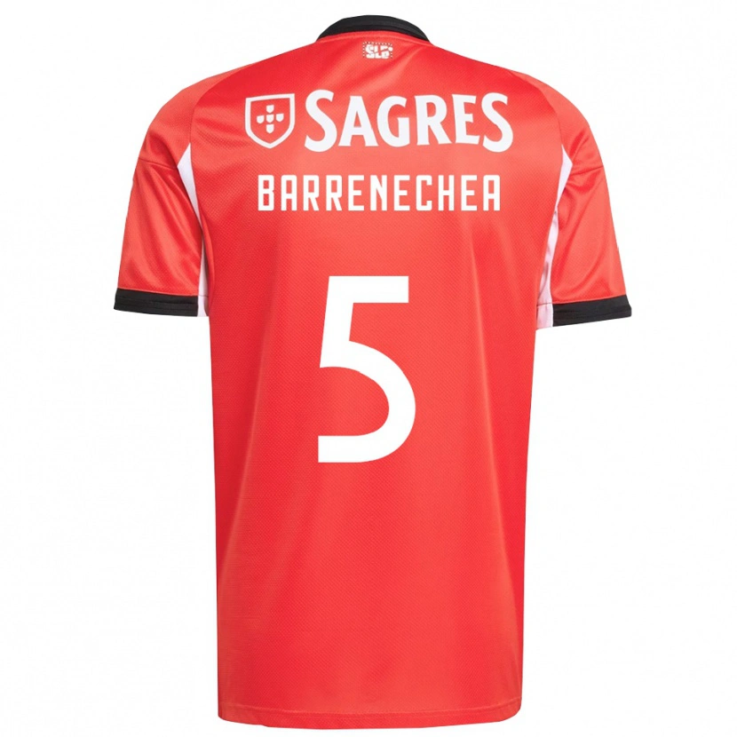 Danxen Män Enzo Barrenechea #5 Röd Vit Hemmatröja Matchtröjor 2025/26 Tröjor T-Tröja