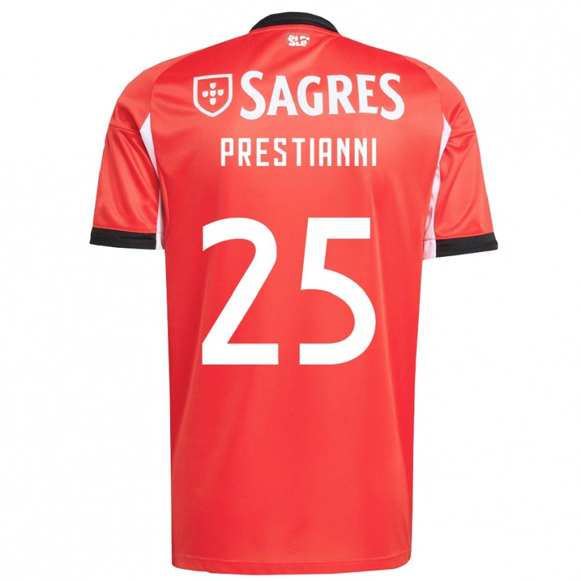 Danxen Män Gianluca Prestianni #25 Röd Vit Hemmatröja Matchtröjor 2025/26 Tröjor T-Tröja