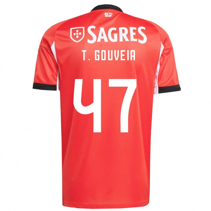 Danxen Män Tiago Gouveia #47 Röd Vit Hemmatröja Matchtröjor 2025/26 Tröjor T-Tröja