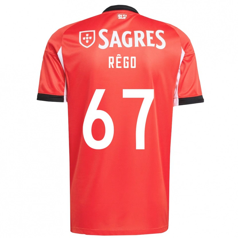 Danxen Män Rodrigo Rêgo #67 Röd Vit Hemmatröja Matchtröjor 2025/26 Tröjor T-Tröja