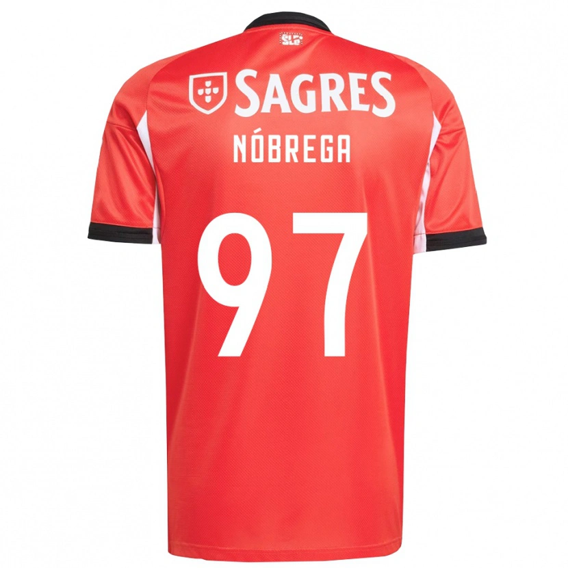 Danxen Män Ricardo Nóbrega #97 Röd Vit Hemmatröja Matchtröjor 2025/26 Tröjor T-Tröja