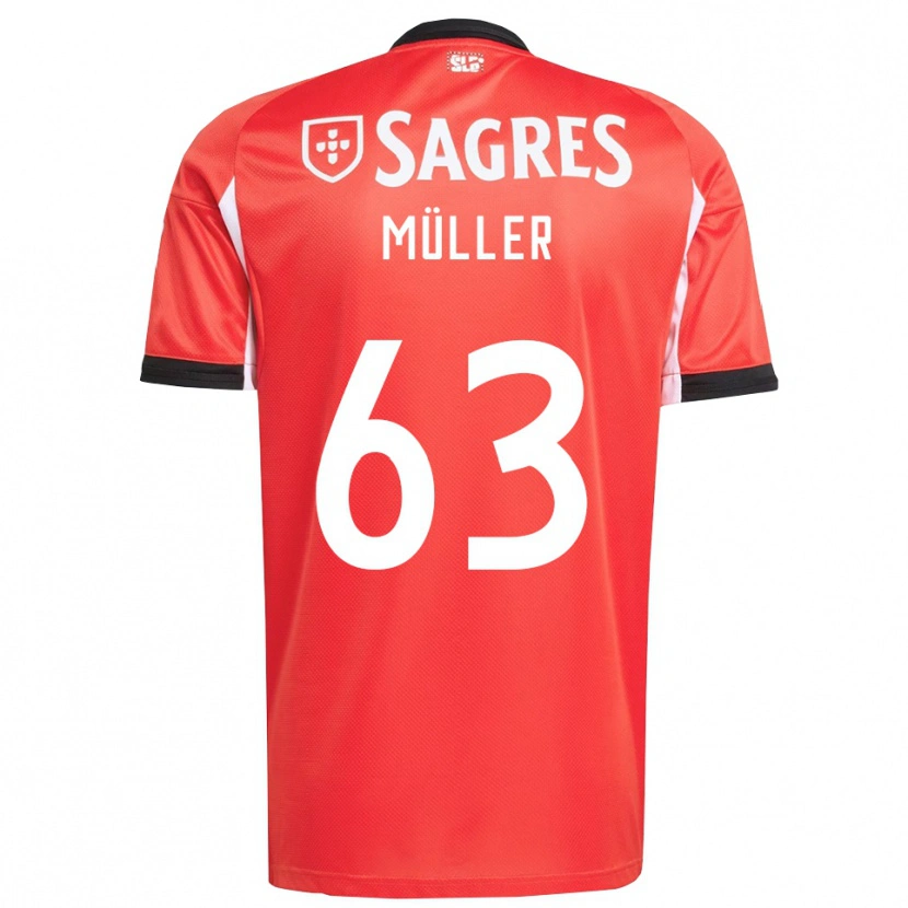 Danxen Män José Müller #63 Röd Vit Hemmatröja Matchtröjor 2025/26 Tröjor T-Tröja
