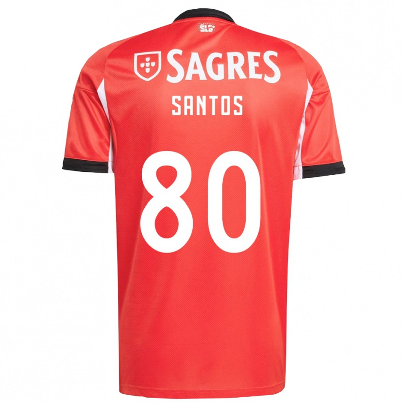 Danxen Män Pedro Santos #80 Röd Vit Hemmatröja Matchtröjor 2025/26 Tröjor T-Tröja