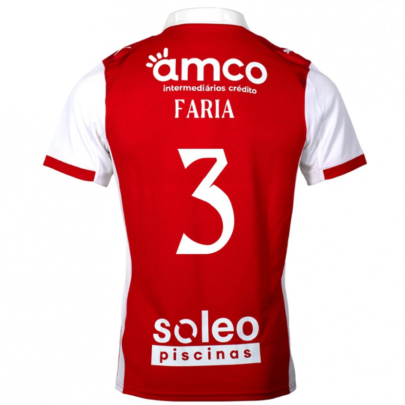 Danxen Män Hélder Faria #3 Röd Vit Hemmatröja Matchtröjor 2025/26 Tröjor T-Tröja