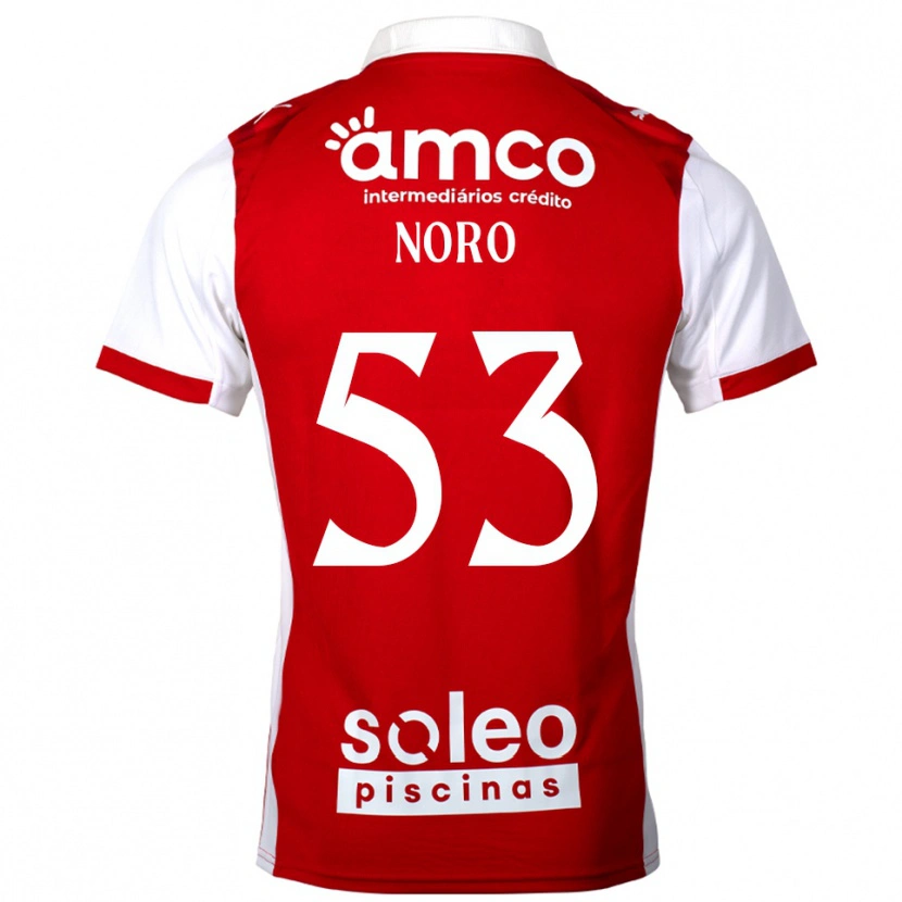 Danxen Män Jonatás Noro #53 Röd Vit Hemmatröja Matchtröjor 2025/26 Tröjor T-Tröja