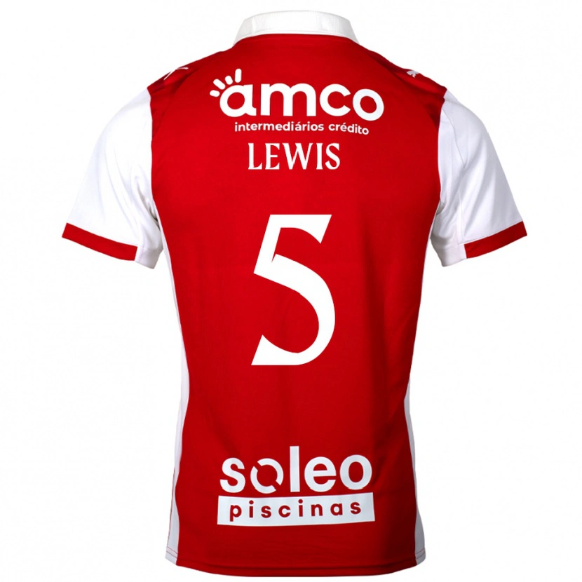 Danxen Män Leah Lewis #5 Röd Vit Hemmatröja Matchtröjor 2025/26 Tröjor T-Tröja