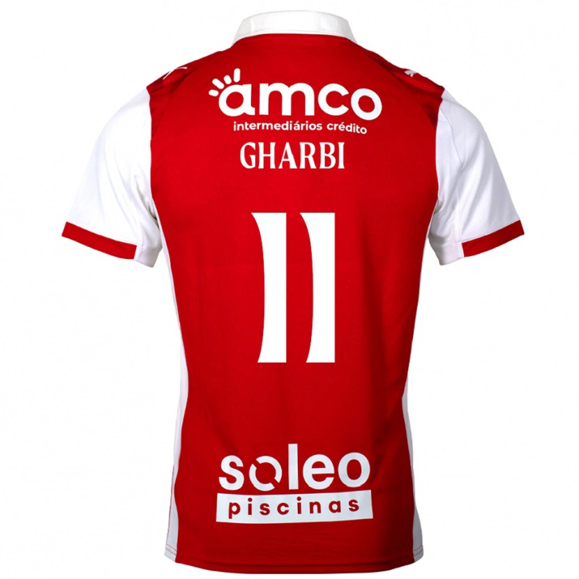 Danxen Män Ismaël Gharbi #11 Röd Vit Hemmatröja Matchtröjor 2025/26 Tröjor T-Tröja