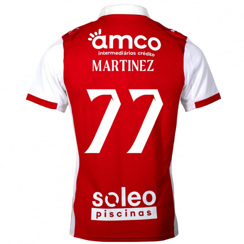 Danxen Män Gabri Martínez #77 Röd Vit Hemmatröja Matchtröjor 2025/26 Tröjor T-Tröja