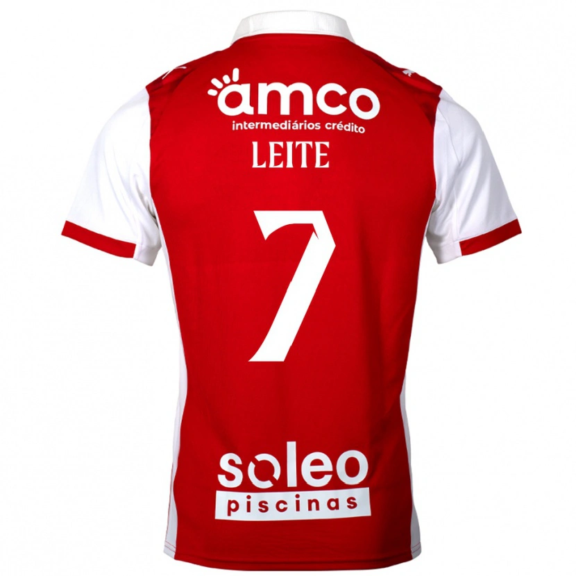 Danxen Män Afonso Leite #7 Röd Vit Hemmatröja Matchtröjor 2025/26 Tröjor T-Tröja