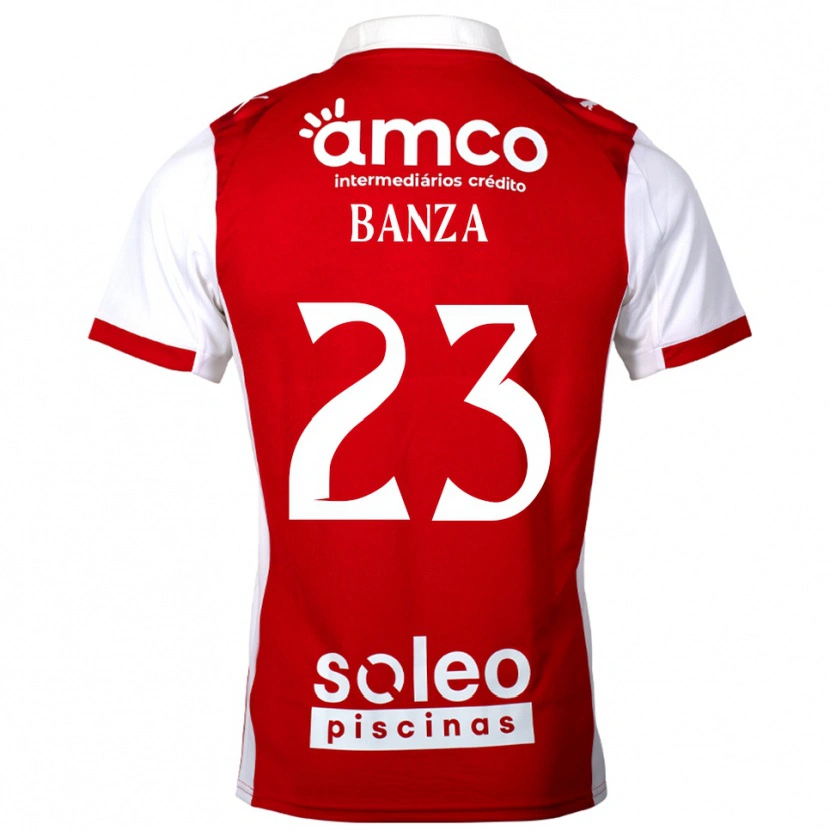 Danxen Män Simon Banza #23 Röd Vit Hemmatröja Matchtröjor 2025/26 Tröjor T-Tröja