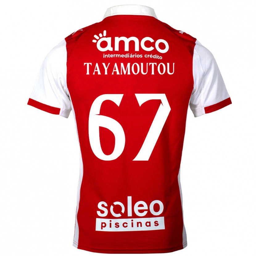 Danxen Män Enzo Tayamoutou #67 Röd Vit Hemmatröja Matchtröjor 2025/26 Tröjor T-Tröja