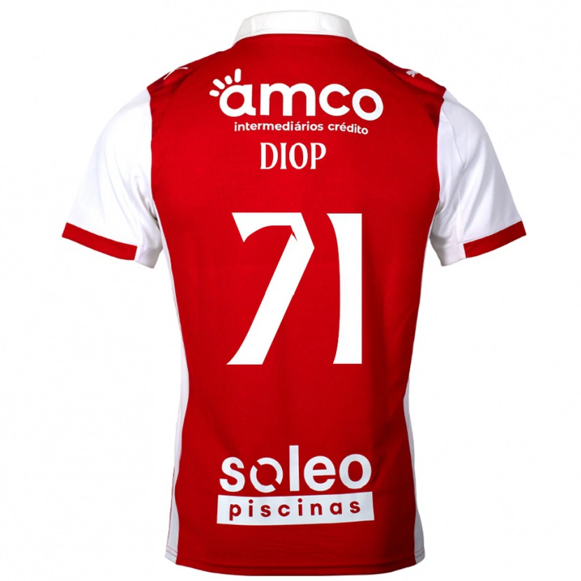 Danxen Män Mamadou Diop #71 Röd Vit Hemmatröja Matchtröjor 2025/26 Tröjor T-Tröja