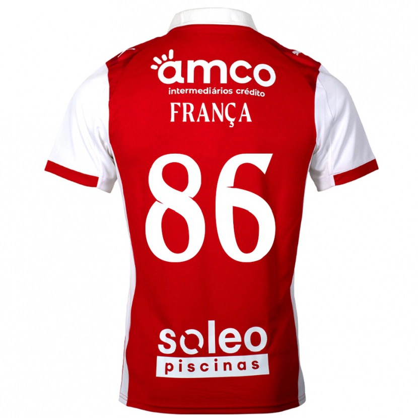 Danxen Män Francisco França #86 Röd Vit Hemmatröja Matchtröjor 2025/26 Tröjor T-Tröja