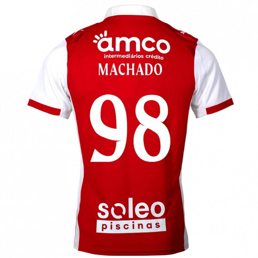 Danxen Män Gonçalo Machado #98 Röd Vit Hemmatröja Matchtröjor 2025/26 Tröjor T-Tröja