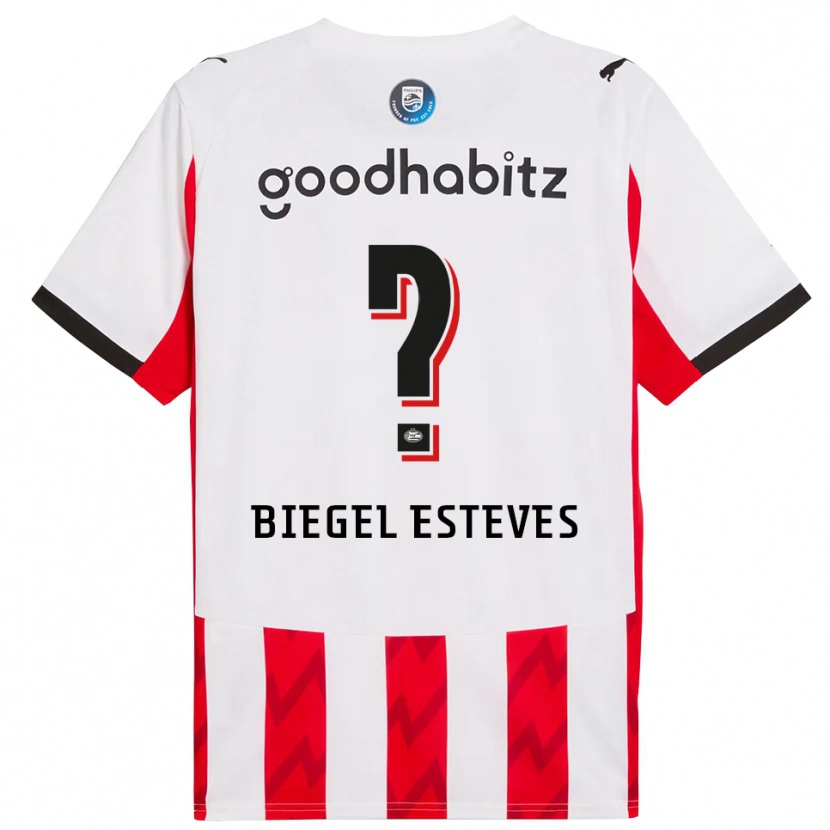 Danxen Män Moon Biegel Esteves #0 Röd Vit Hemmatröja Matchtröjor 2025/26 Tröjor T-Tröja