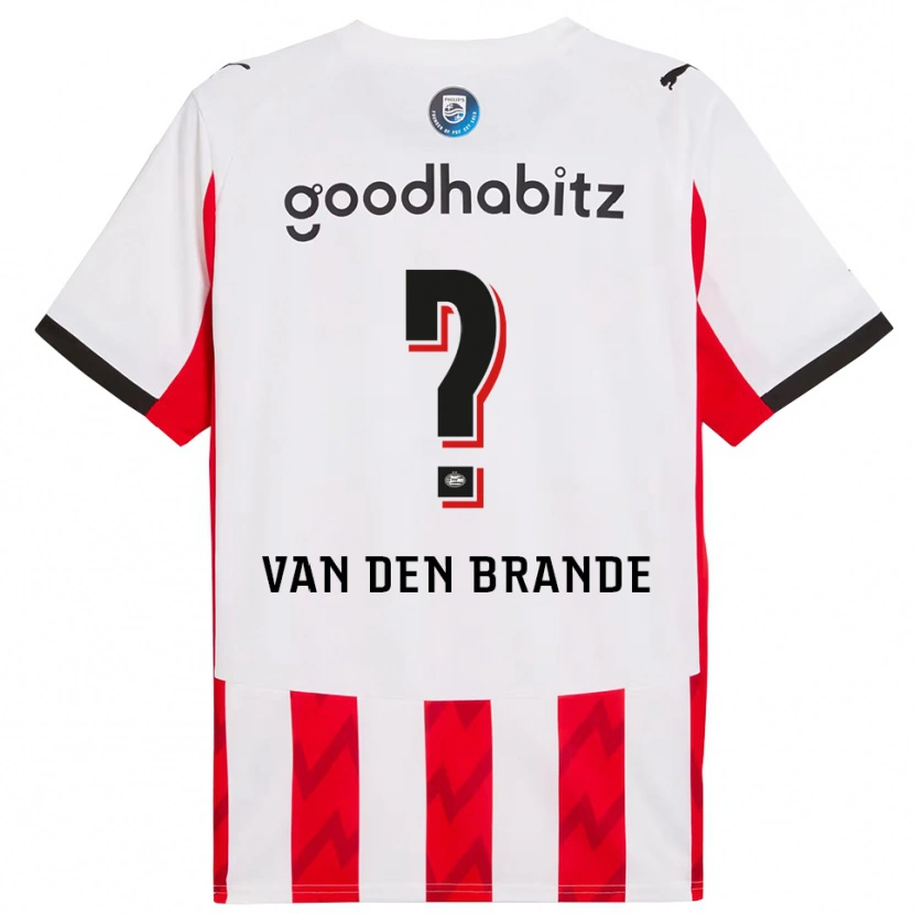Danxen Män Daan Van Den Brande #0 Röd Vit Hemmatröja Matchtröjor 2025/26 Tröjor T-Tröja