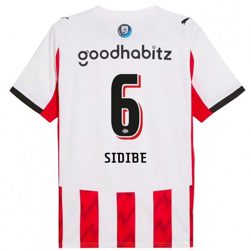 Danxen Män Souleymane Sidibé #6 Röd Vit Hemmatröja Matchtröjor 2025/26 Tröjor T-Tröja