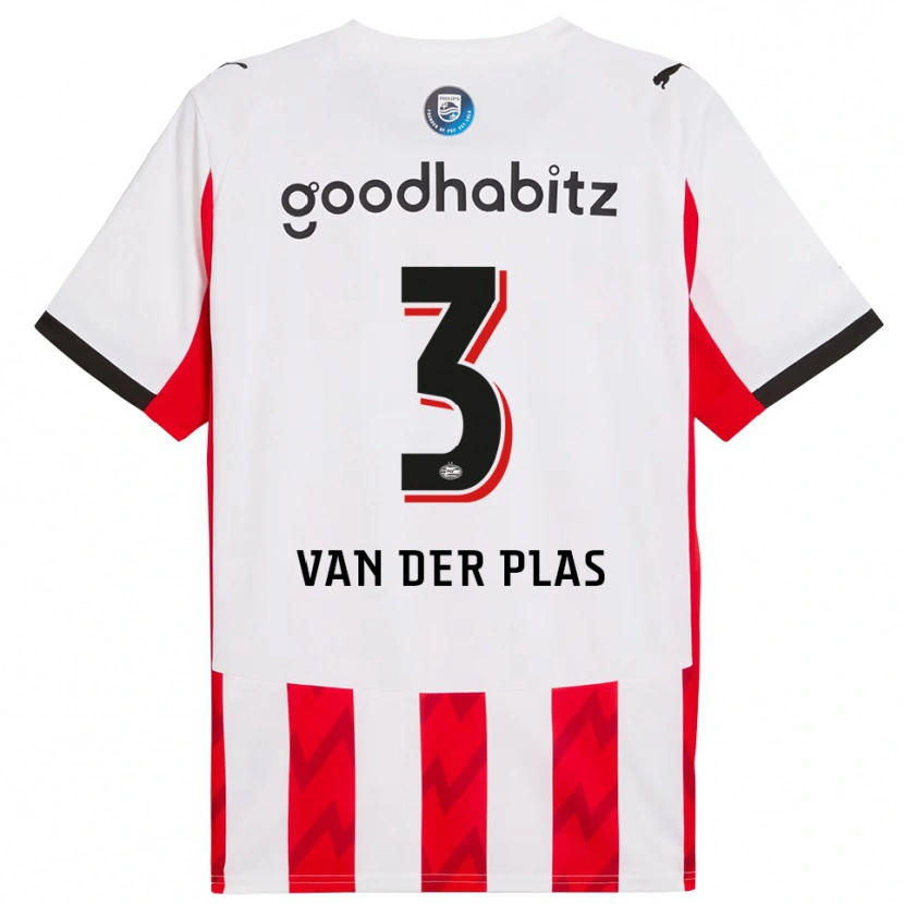 Danxen Män Sven Van Der Plas #3 Röd Vit Hemmatröja Matchtröjor 2025/26 Tröjor T-Tröja