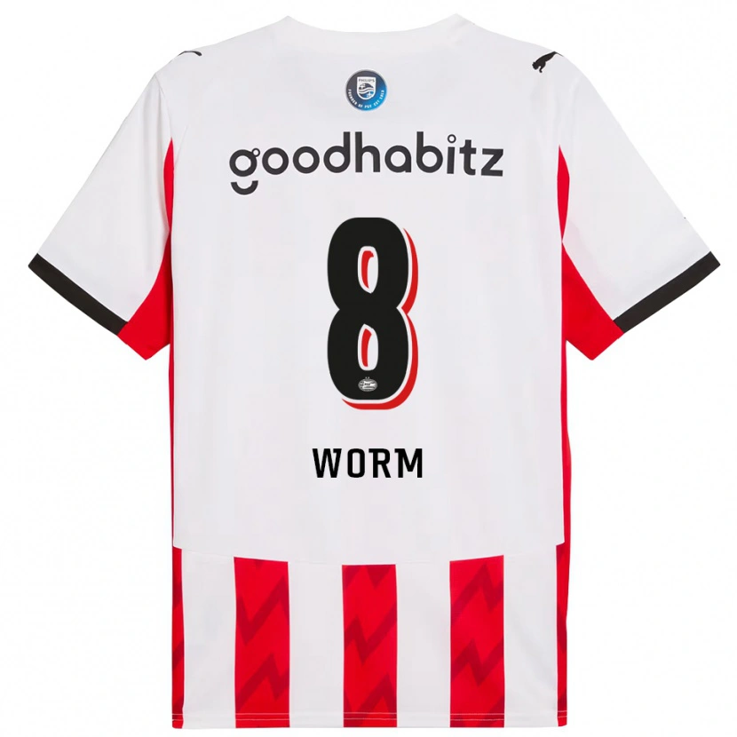 Danxen Män Siri Worm #8 Röd Vit Hemmatröja Matchtröjor 2025/26 Tröjor T-Tröja