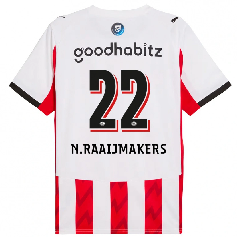 Danxen Män Niels Raaijmakers #22 Röd Vit Hemmatröja Matchtröjor 2025/26 Tröjor T-Tröja