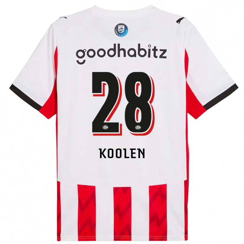 Danxen Män Lars Koolen #28 Röd Vit Hemmatröja Matchtröjor 2025/26 Tröjor T-Tröja