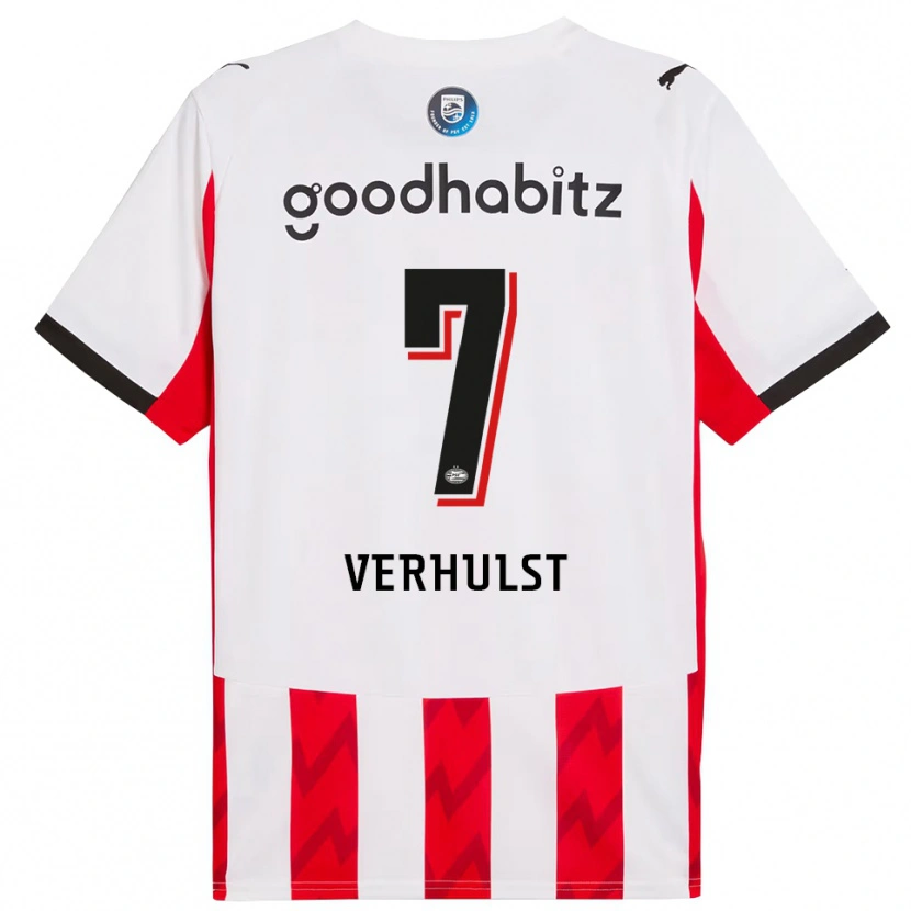 Danxen Män Gino Verhulst #7 Röd Vit Hemmatröja Matchtröjor 2025/26 Tröjor T-Tröja