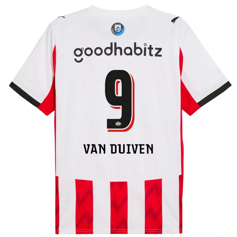 Danxen Män Robin Van Duiven #9 Röd Vit Hemmatröja Matchtröjor 2025/26 Tröjor T-Tröja