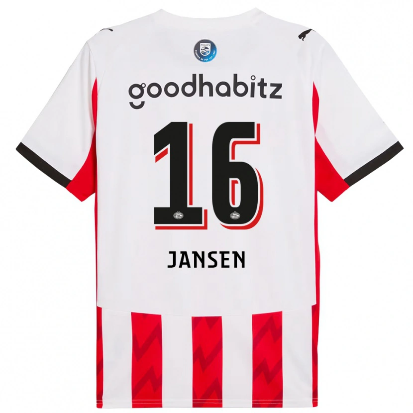 Danxen Män Sem Jansen #16 Röd Vit Hemmatröja Matchtröjor 2025/26 Tröjor T-Tröja