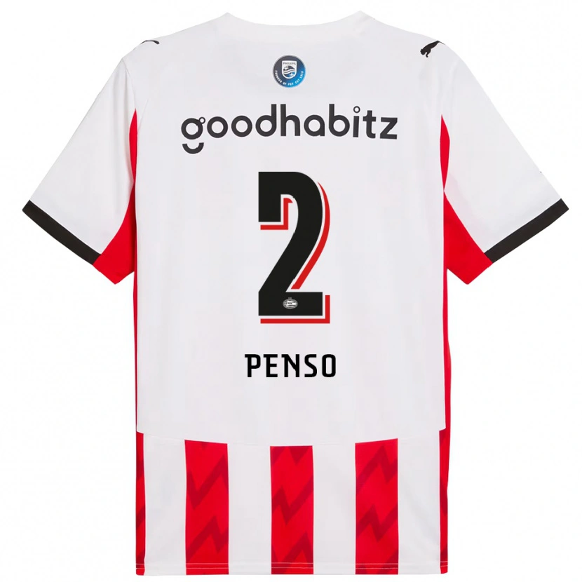 Danxen Män Kyano Penso #2 Röd Vit Hemmatröja Matchtröjor 2025/26 Tröjor T-Tröja
