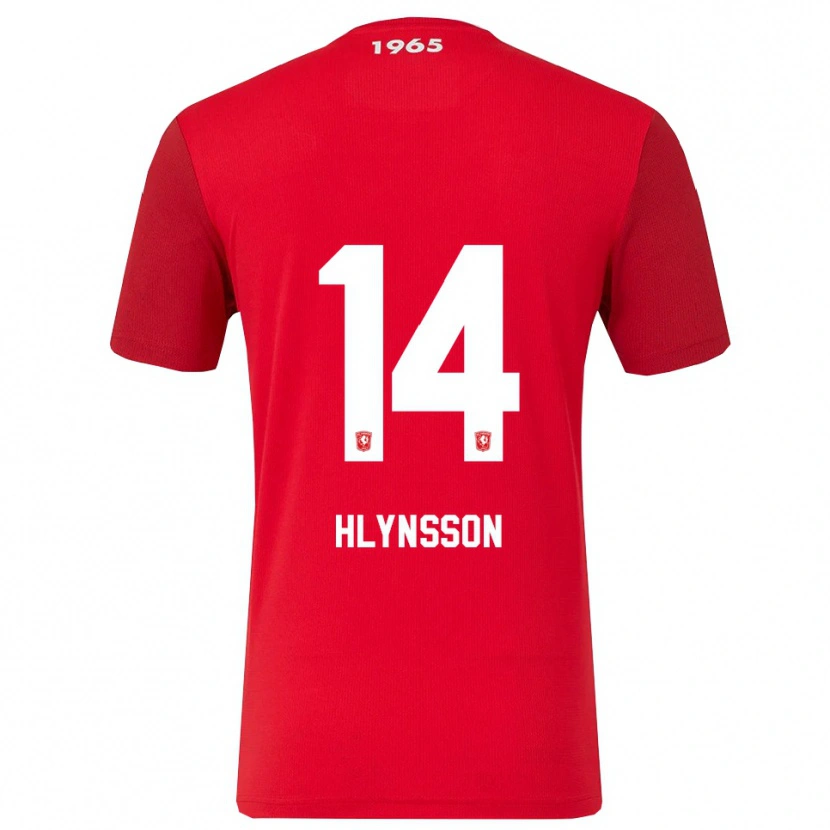 Danxen Män Kristian Hlynsson #14 Röd Vit Hemmatröja Matchtröjor 2025/26 Tröjor T-Tröja