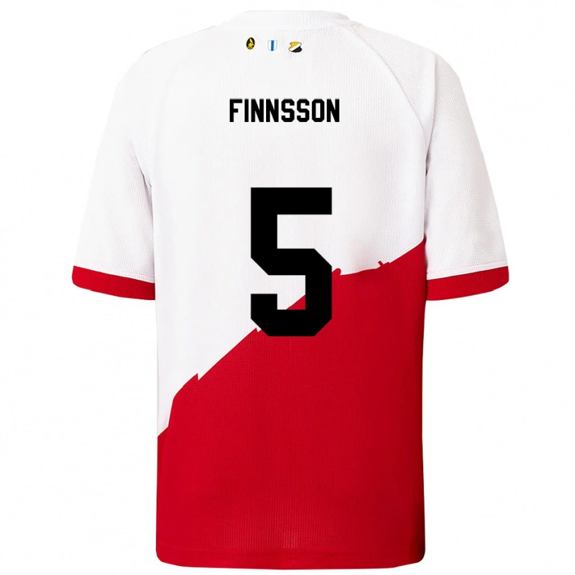 Danxen Män Kolbeinn Finnsson #5 Vit Röd Hemmatröja Matchtröjor 2025/26 Tröjor T-Tröja