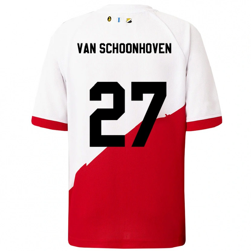 Danxen Män Nurija Van Schoonhoven #27 Vit Röd Hemmatröja Matchtröjor 2025/26 Tröjor T-Tröja
